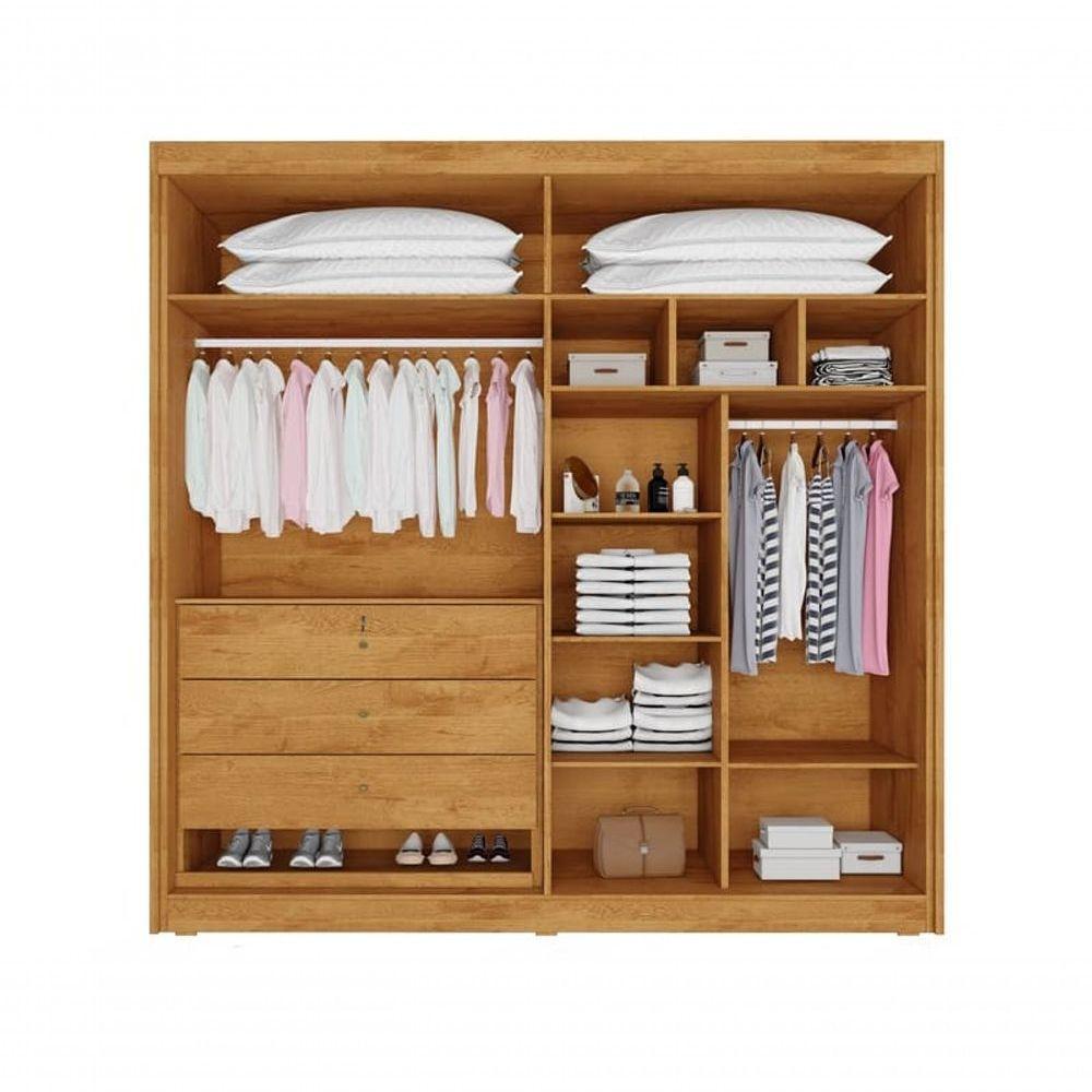 Guarda Roupa Solteiro 4 Portas 3 Gavetas Nantes-peroba-off White Móveis Europa - 3