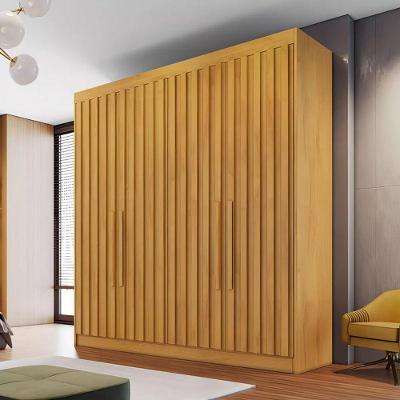 Guarda Roupa Solteiro Potente 4 Portas Bater 3 Gavetas Peroba MDF Móveis Europa