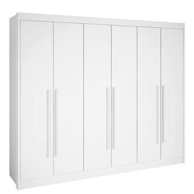 Guarda Roupa Casal New Athos 6 Portas 7 Gavetas branco 100% MDF
