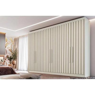 Guarda Roupa Casal Potente 6 Portas 6 Gavetas Off White MDF Móveis Europa
