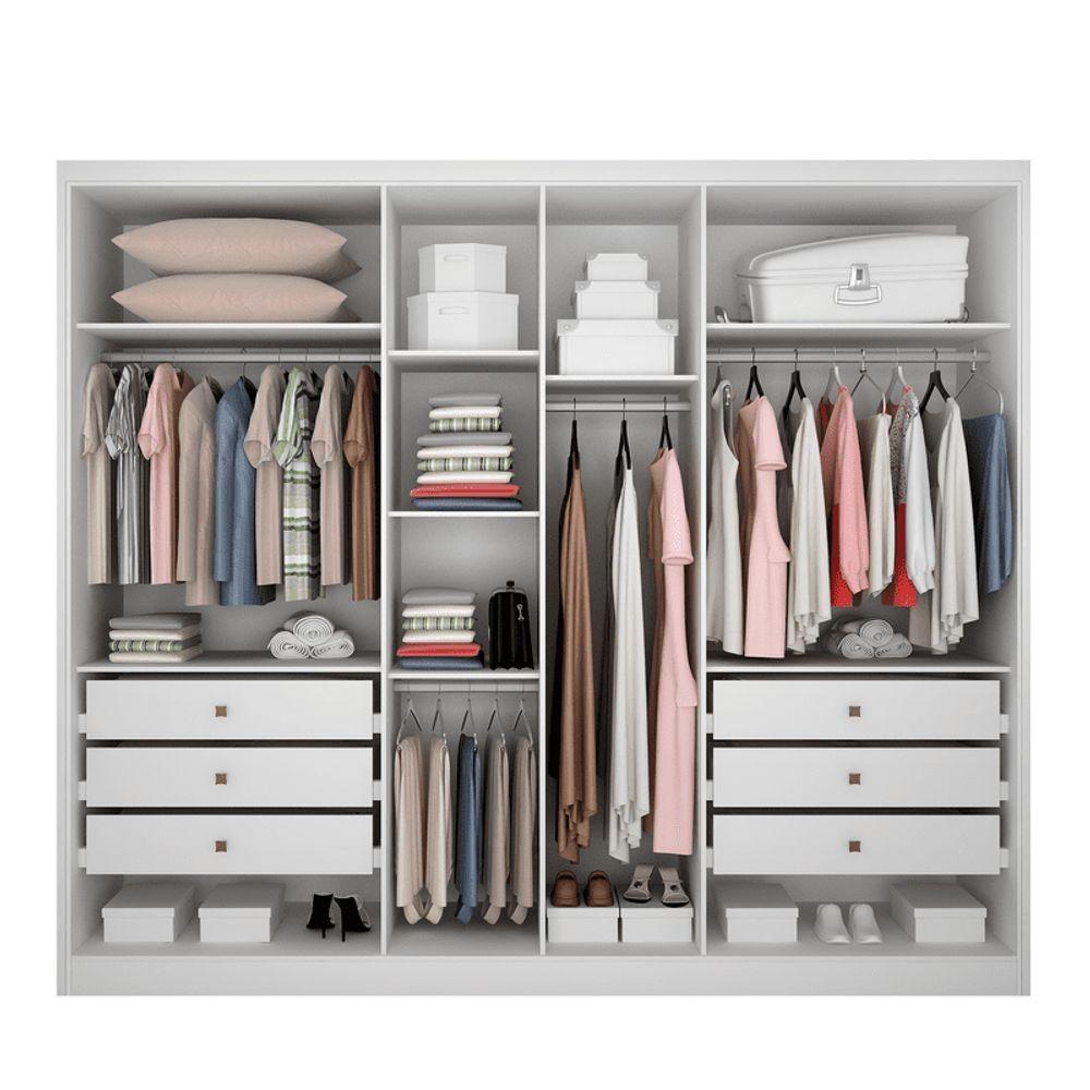 Guarda Roupa Casal 100% Mdf 6 Portas 6 Gavetas Robust -branco Móveis Novo Horizonte - 2