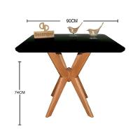 Mesa Jantar Pandora Tampo Quadrado Laca Com Vidro 90cm Preto - 2