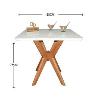 Mesa Jantar Pandora Tampo Quadrado Laca Com Vidro 80cm Branco - 2