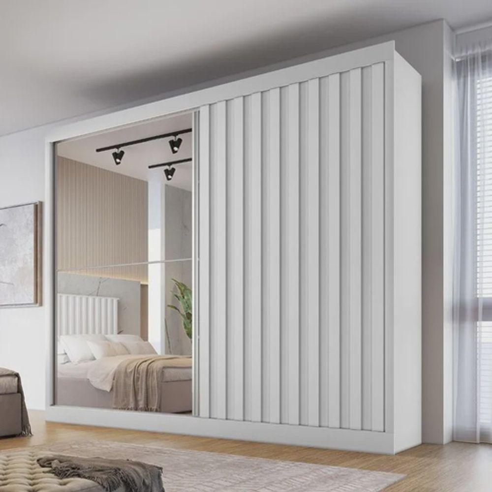 Guarda Roupa Casal 100% Mdf Com Espelho 2 Portas 4 Gavetas Atlanta Made Marcs - 1