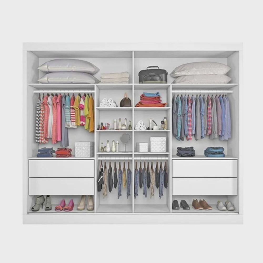 Guarda Roupa Casal 100% Mdf Com Espelho 2 Portas 4 Gavetas Atlanta Made Marcs - 2