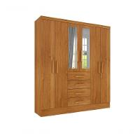 Guarda Roupa Casal Com Espelho 6 Portas 4 Gavetas Arizona-cinamomo Tcil Móveis - 2