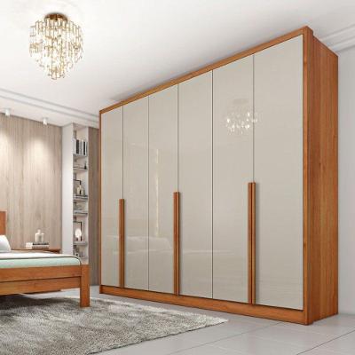 Guarda Roupa Casal Fortuna 6 Portas de Bater 6 Gavetas Cinamomo-Off White MDF