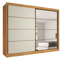 Guarda Roupa Casal Com Espelho 2 Portas 6 Gavetas Sevilha-peroba-off White Made Marcs - 2