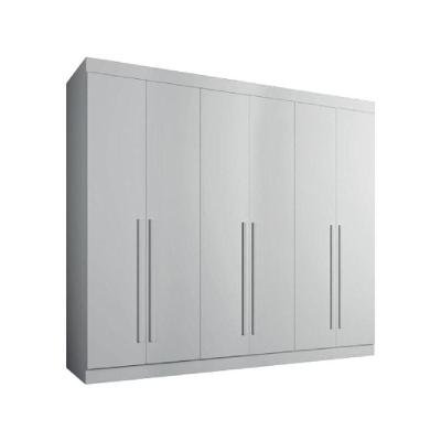 Guarda Roupa Casal Diamante 6 Portas 6 Gavetas branco MDF Leifer Móveis