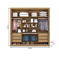 Guarda Roupa Casal Espelhado 2 Portas 6 Gavetas Sevilha-amêndoa Made Marcs - 2