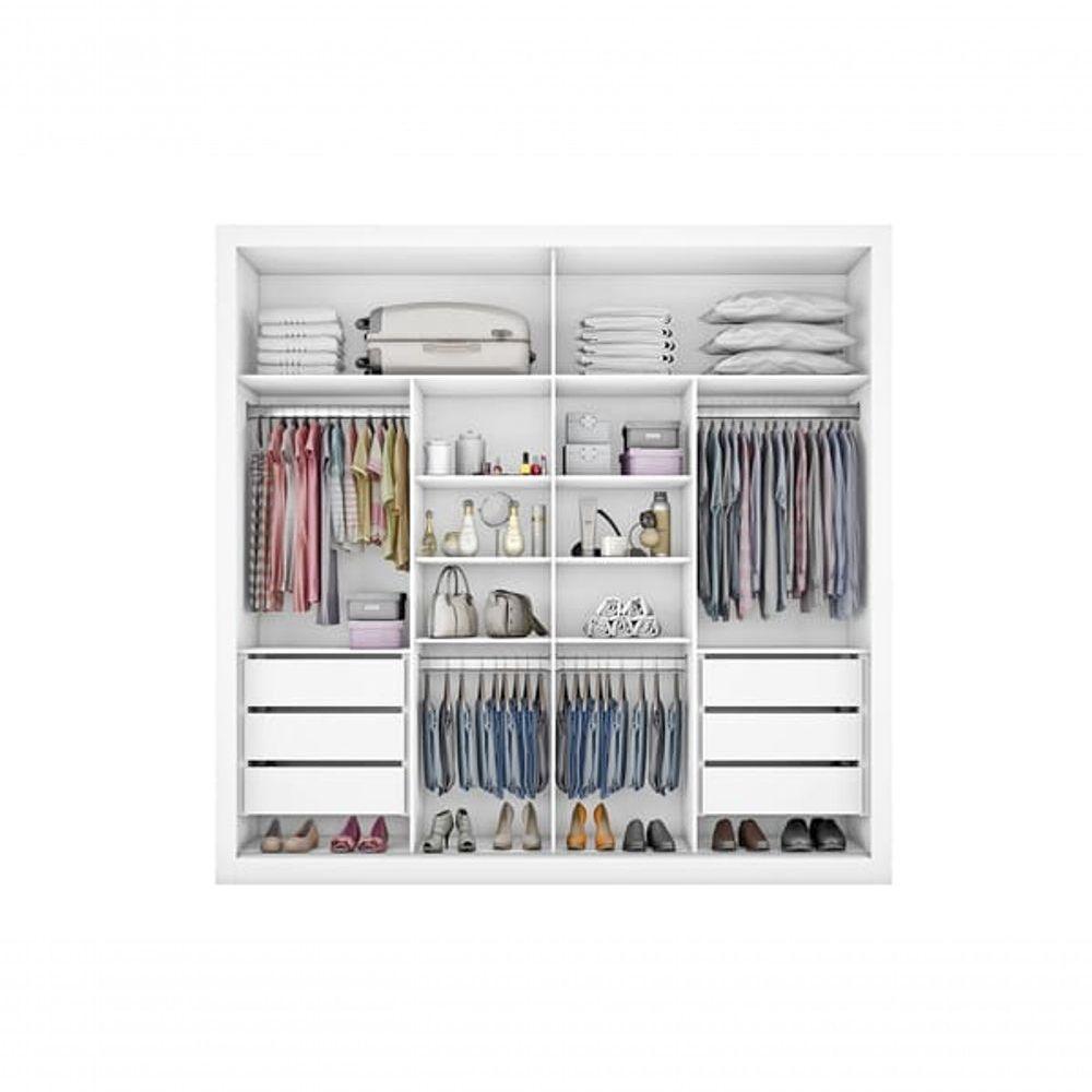 Guarda Roupa Casal 2 Portas 6 Gavetas Sevilha-branco Acetinado Made Marcs - 2
