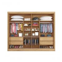 Guarda Roupa Casal Com Espelho 2 Portas 4 Gavetas Verona-amêndoa Made Marcs - 3