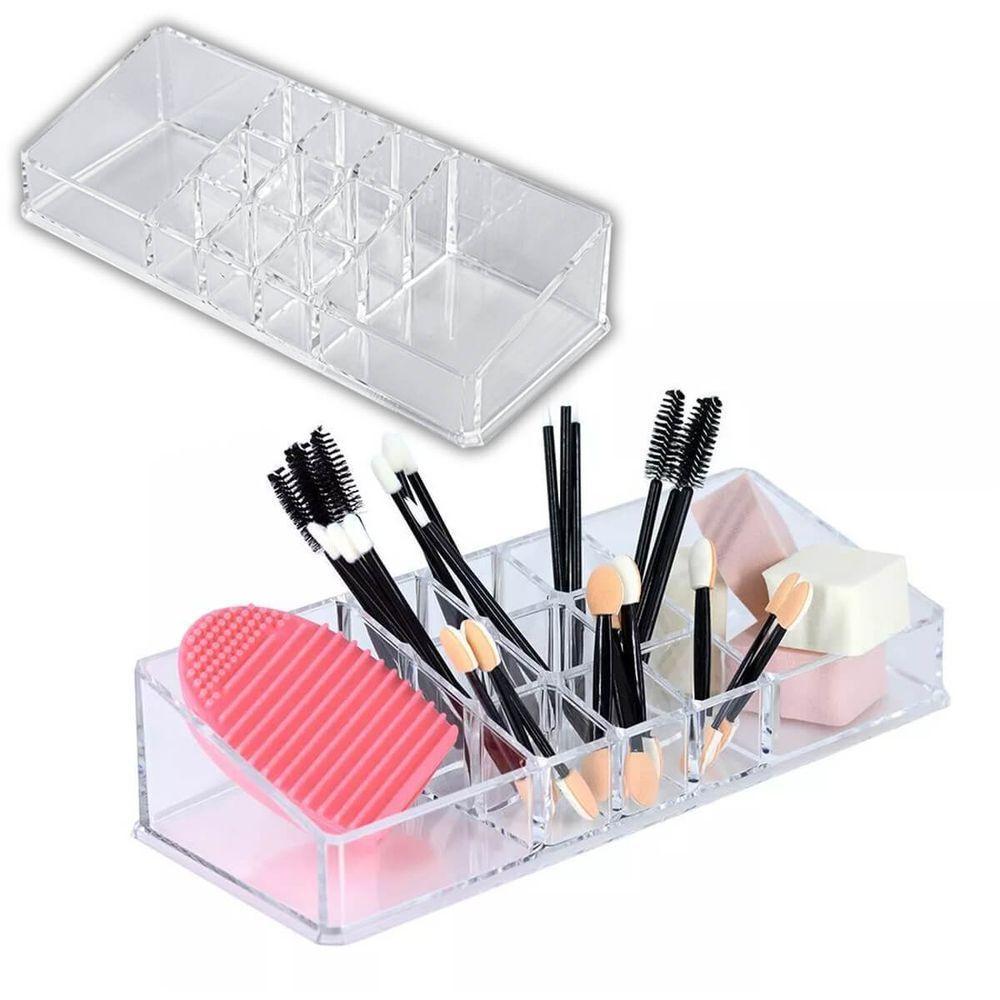 Organizador De Cosméticos Em Acrílico Retangular Com 11 Divisórias Maquiagem Batons Acessórios - 1