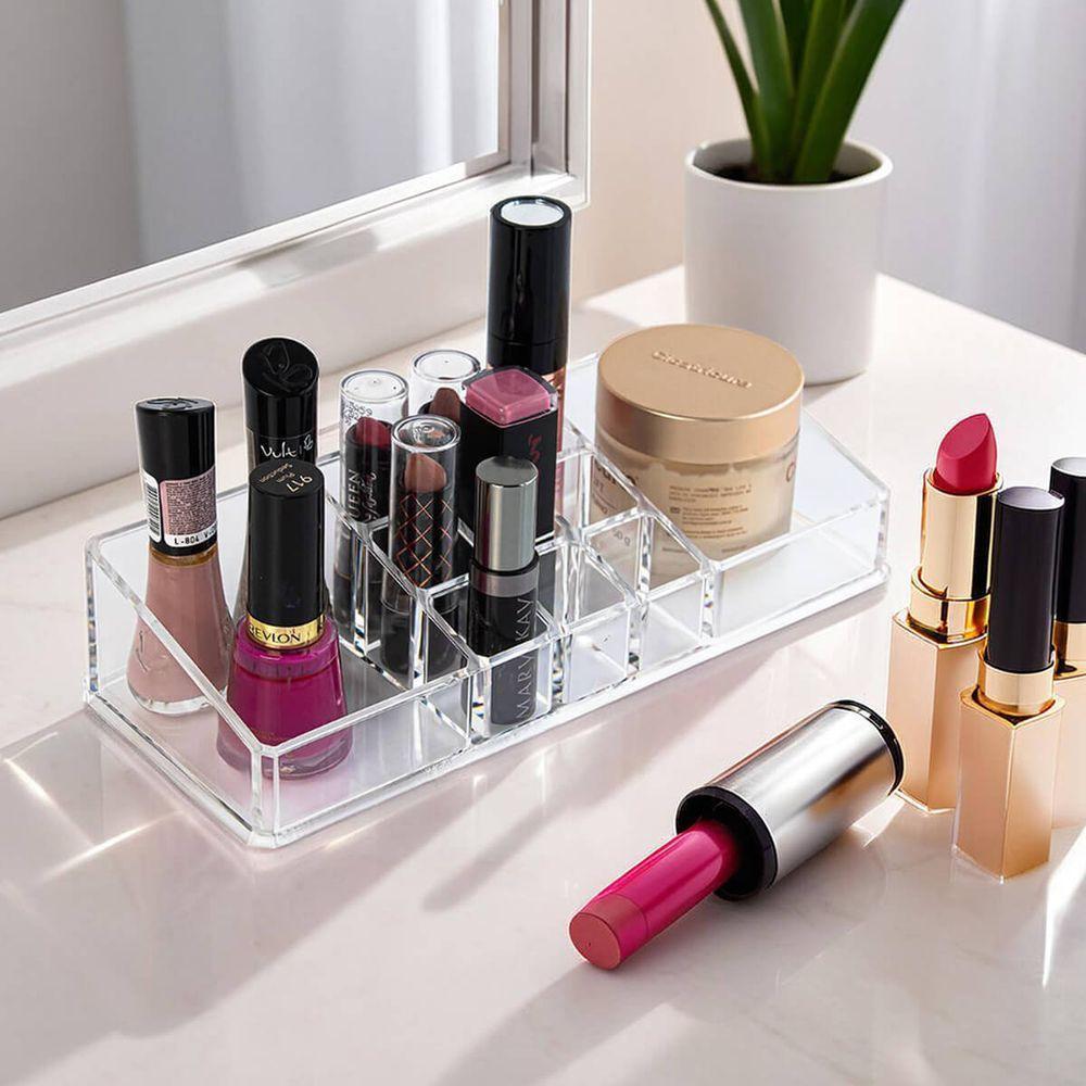 Organizador De Cosméticos Em Acrílico Retangular Com 11 Divisórias Maquiagem Batons Acessórios - 3
