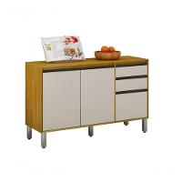 Balcão De Cozinha 3 Portas 2 Gavetas - Eduarda-cinamomo/off White - Chf Móveis - 1