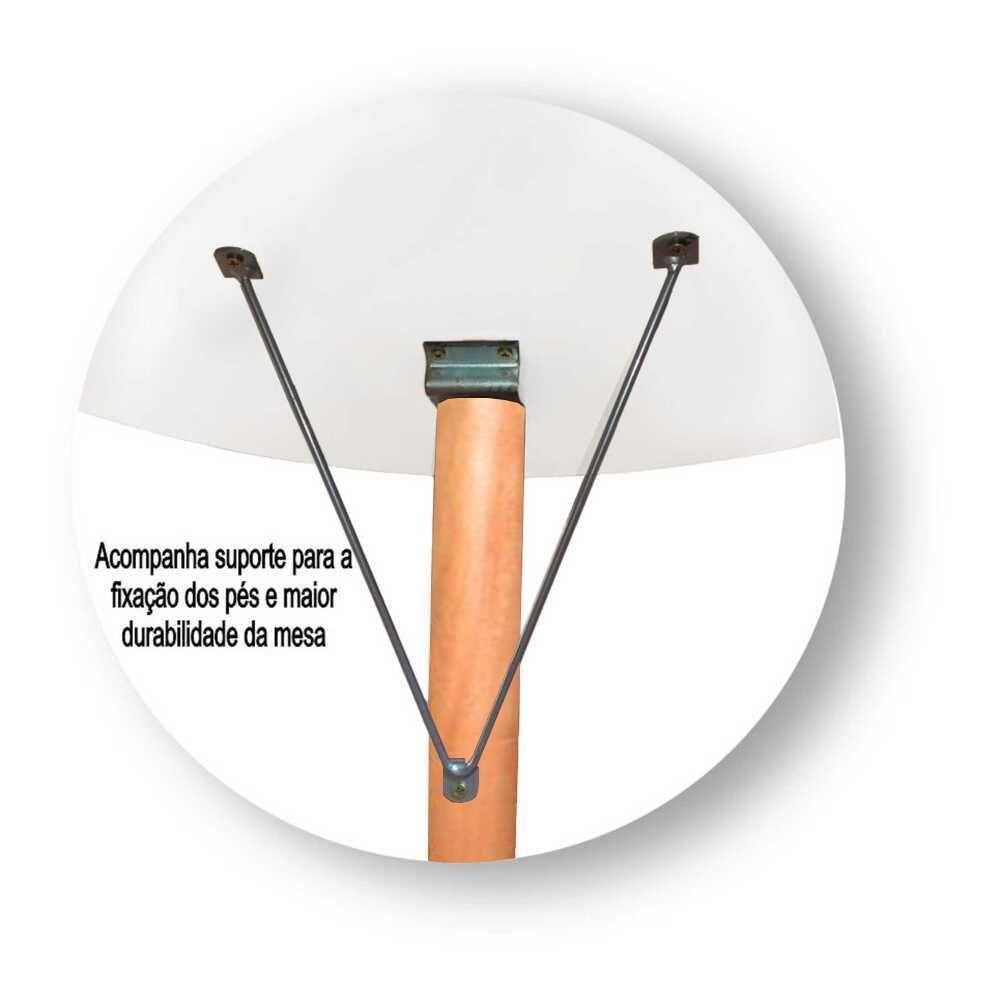 Mesa Jantar Pés Palitos Tampo Redondo Vidro Laqueado 80cm Off White - 4