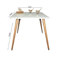 Mesa Jantar Pés Palitos Tampo Quadrado Vidro Laqueado 80cm Branco - 2