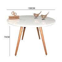 Mesa Jantar Pés Palitos Tampo Redondo Vidro Laqueado 130cm Branco - 2