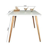 Mesa Jantar Pés Palitos Tampo Quadrado Vidro Laqueado 70cm Branco - 2