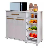 Balcão Fruteira 2 Portas 1 Gaveta Salinas Arte Móveis Branco - 1