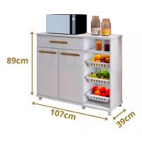 Balcão Fruteira 2 Portas 1 Gaveta Salinas Arte Móveis Branco - 3