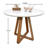 Mesa Jantar Base X Tampo Redondo Laca Com Vidro 110cm Branco - 2