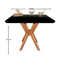 Mesa Jantar Pandora Tampo Quadrado Laca Com Vidro 100cm Preto - 2