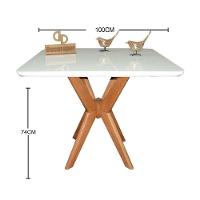 Mesa Jantar Pandora Tampo Quadrado Laca Com Vidro 100cm Branco - 2