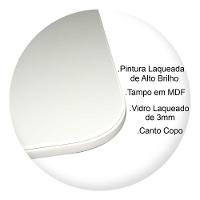 Mesa Jantar Base X Tampo Quadrado Laca Com Vidro 100cm Branco - 3