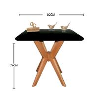 Mesa Jantar Pandora Tampo Quadrado Laca Com Vidro 80cm Preto - 2
