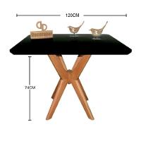 Mesa Jantar Pandora Tampo Quadrado Laca Com Vidro 120cm Preto - 2