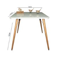 Mesa Jantar Pés Palitos Tampo Quadrado Vidro Laqueado 120cm Off White - 2