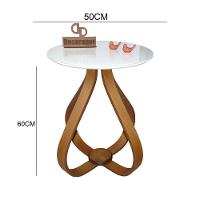 Mesa Lateral Cebola Com Vidro 50cm Branco 60cm - 2