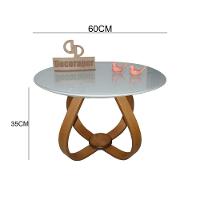 Mesa De Centro Cebola Com Vidro 60cm Off White 35cm - 2