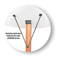 Mesa Jantar Pés Palitos Tampo Redondo Vidro Laqueado 90cm Off-white - 3