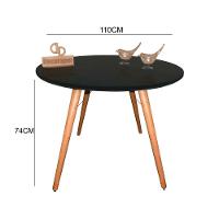 Mesa Jantar Pés Palitos Tampo Redondo Vidro Laqueado 110cm Preto - 2