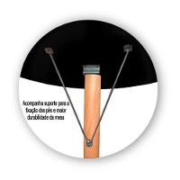 Mesa Jantar Pés Palitos Tampo Redondo Vidro Laqueado 100cm Preto - 3