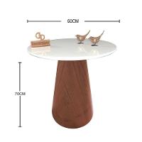 Mesa De Canto Cone Amadeirado Com Tampo Vidro 50cm Branco 70cm - 2