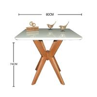 Mesa Jantar Pandora Tampo Quadrado Laca Com Vidro 80cm Off White - 2