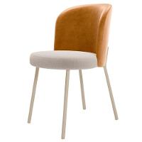 Cadeira Para Sala De Jantar Cozinha Estofada Gavi Arena L02 Couríssimo Whisky Bouclê Creme Lyam Decor - 7