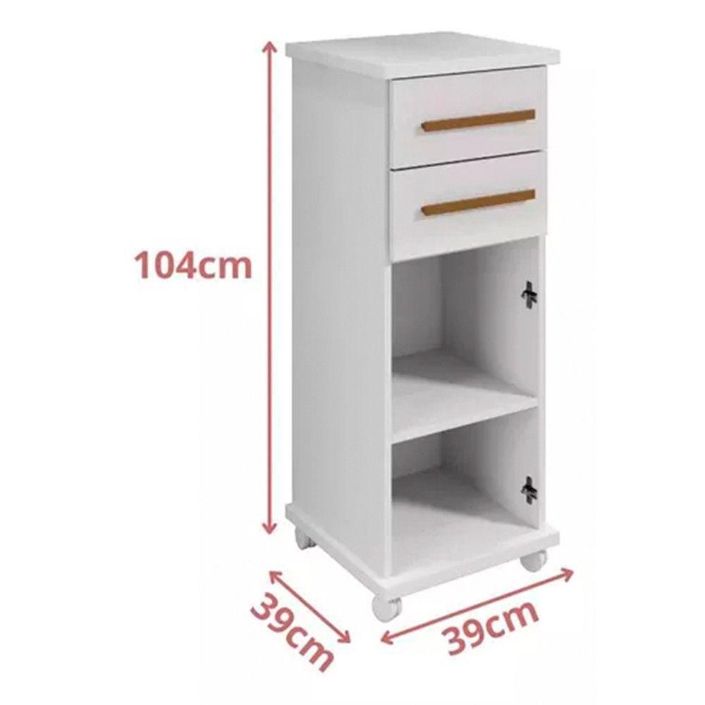 Balcão Fruteira De Cozinha 1 Porta 2 Gavetas Tokio Branco - 2