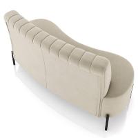 Sofá Chaise 2 Lugares Sala Living 160cm Pés Industrial Cayman K01 Veludo Bege Lyam Decor - 7