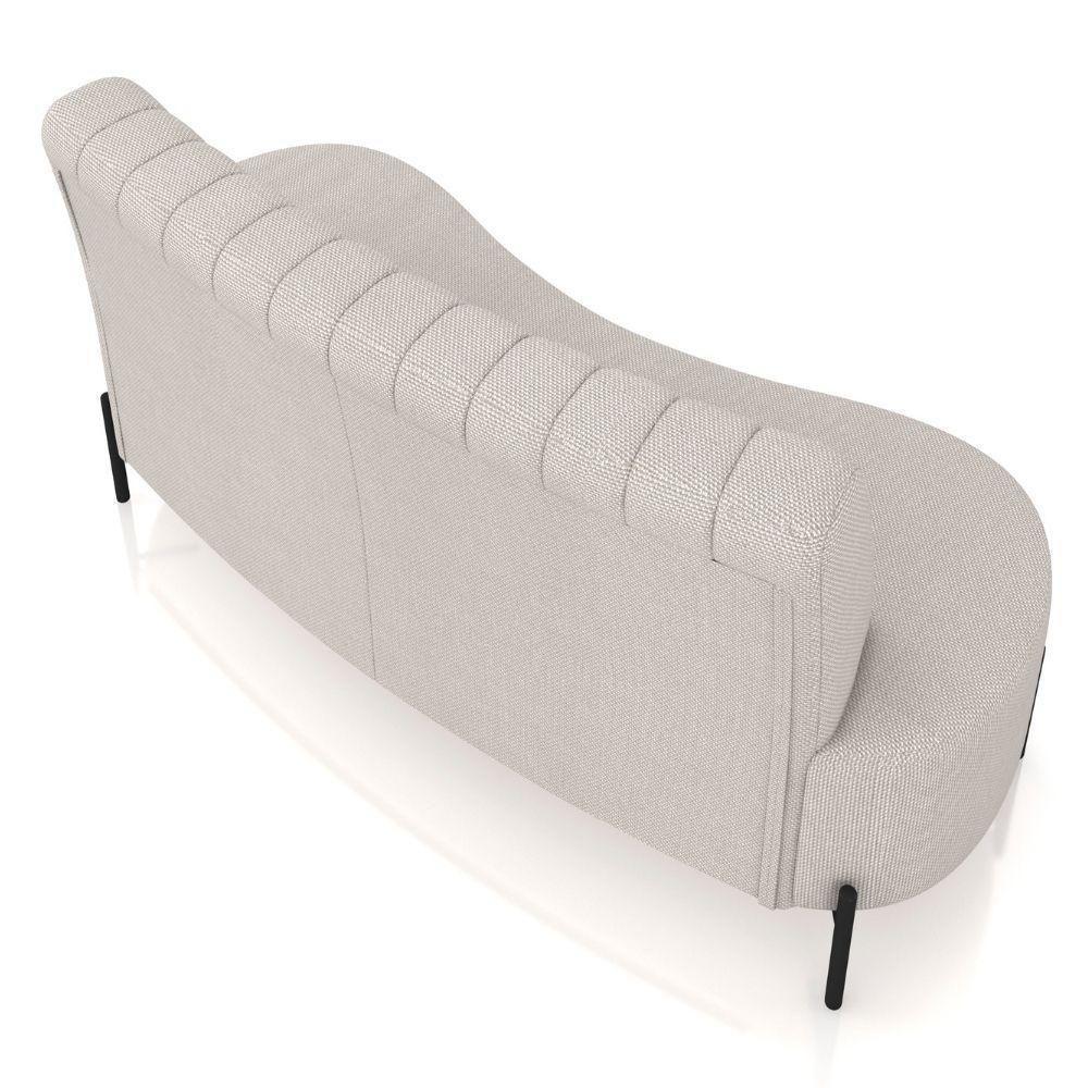 Sofá Chaise 2 Lugares Sala Living 135cm Pés Industrial Cayman K01 Linho Cru Lyam Decor - 3