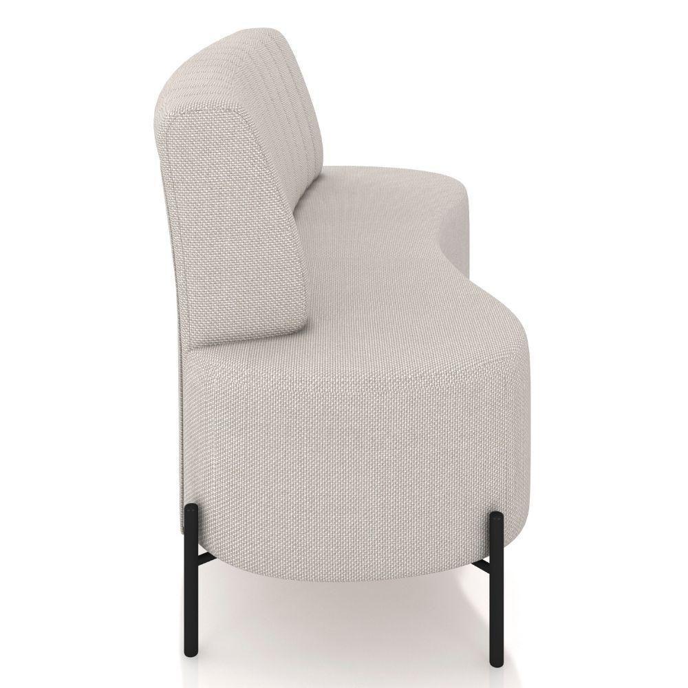 Sofá Chaise 2 Lugares Sala Living 135cm Pés Industrial Cayman K01 Linho Cru Lyam Decor - 6