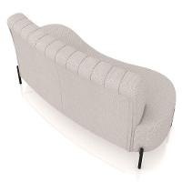 Sofá Chaise 2 Lugares Sala Living 135cm Pés Industrial Cayman K01 Linho Cru Lyam Decor - 3