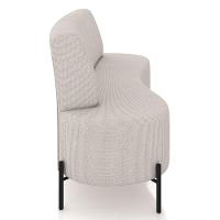 Sofá Chaise 2 Lugares Sala Living 135cm Pés Industrial Cayman K01 Linho Cru Lyam Decor - 6