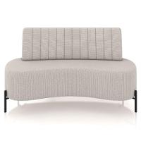 Sofá Chaise 2 Lugares Sala Living 135cm Pés Industrial Cayman K01 Linho Cru Lyam Decor - 7