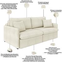 Sofá Cama Retrátil Para Sala De Estar 234cm Una K01 Bouclê Bege Lyam Decor