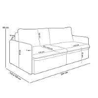 Sofá Cama Retrátil Para Sala De Estar 234cm Una K01 Bouclê Bege Lyam Decor - 5