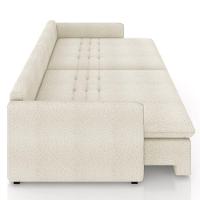 Sofá Cama Retrátil Para Sala De Estar 234cm Una K01 Bouclê Bege Lyam Decor - 8